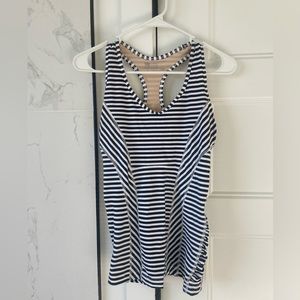 Albion Navy and White Striped Tank Top Size Small Excellent Condition
